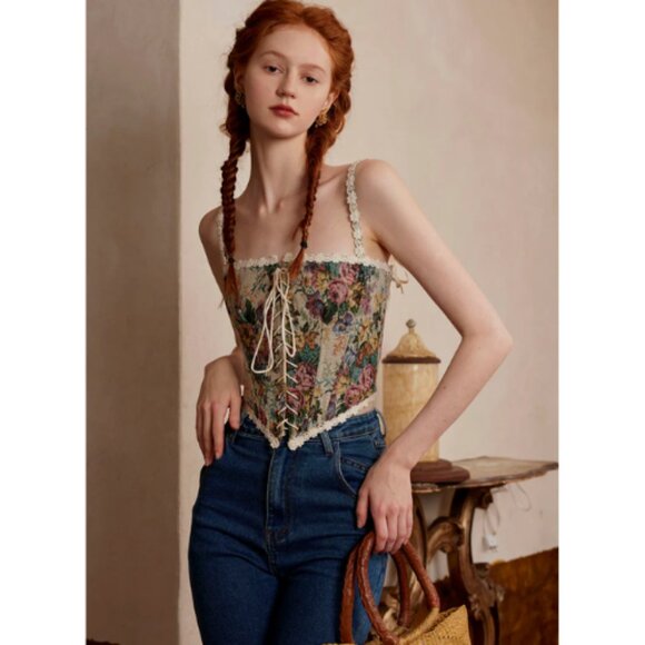 Lace Made Tops - Beautiful vintage corset with tags.